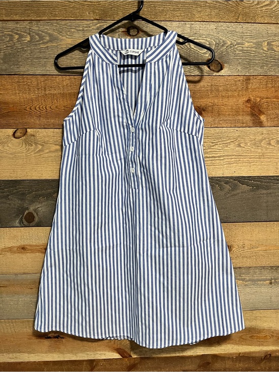 Cupshe Dresses & Skirts - Cupshe Blue and White Vertical Stripe Sleeveless Dress Size Small